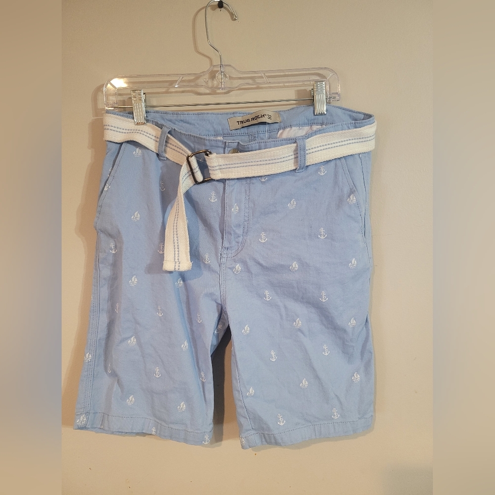 TRUE ROCK Nautical Blue Men's Shorts with Anchor Design